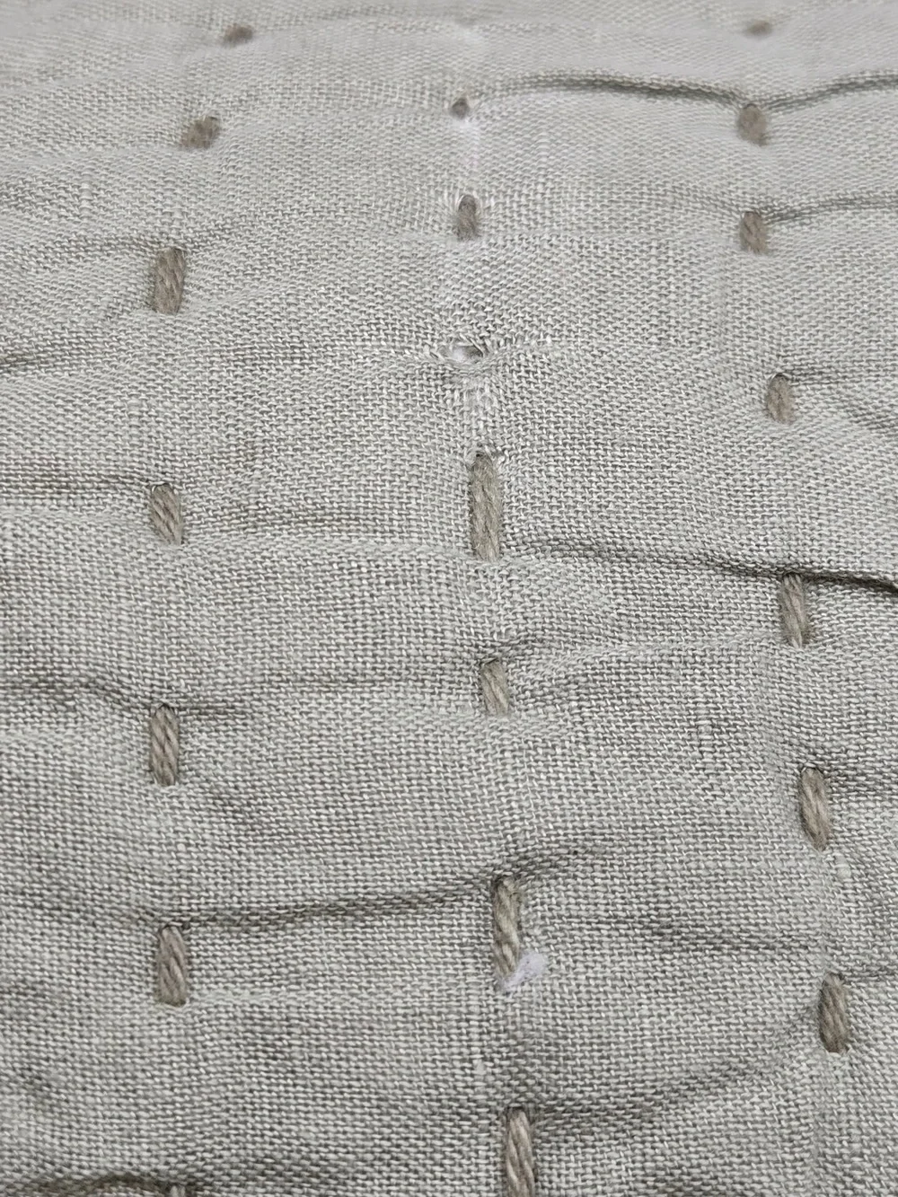 QUINCE European Linen Cotton Stitch Quilt Full/Queen Willowleaf 9245